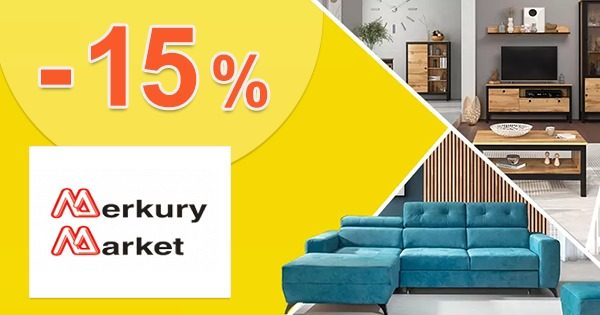 ZĽAVA -15% → NA NÁBYTOK na MerkuryMarket.sk